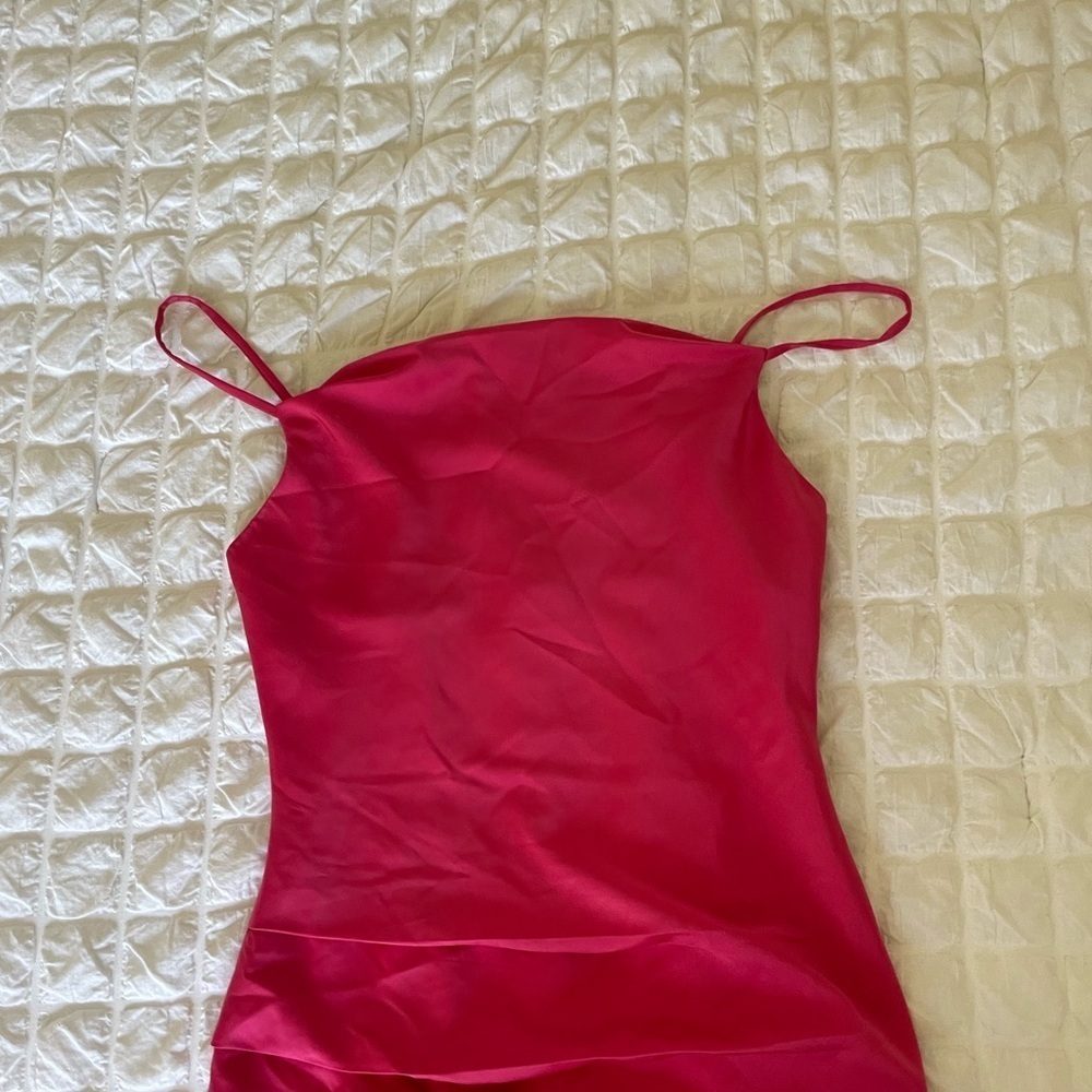 NBD Abra Pink Satin Ruched Mini Dress - Picture 6 of 12